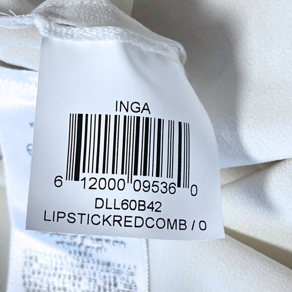 BCBGMAXAZRIA 100% Silk Maxi Inga Dress Womens Size 0 Lipstick Red Combo Goddess - Picture 8 of 11